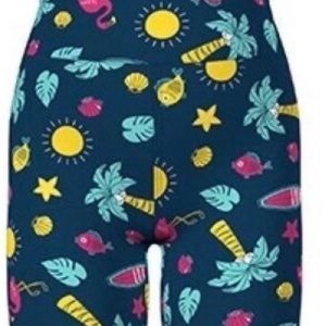 Lularoe Leggings Tropical Flamingos Palm Trees